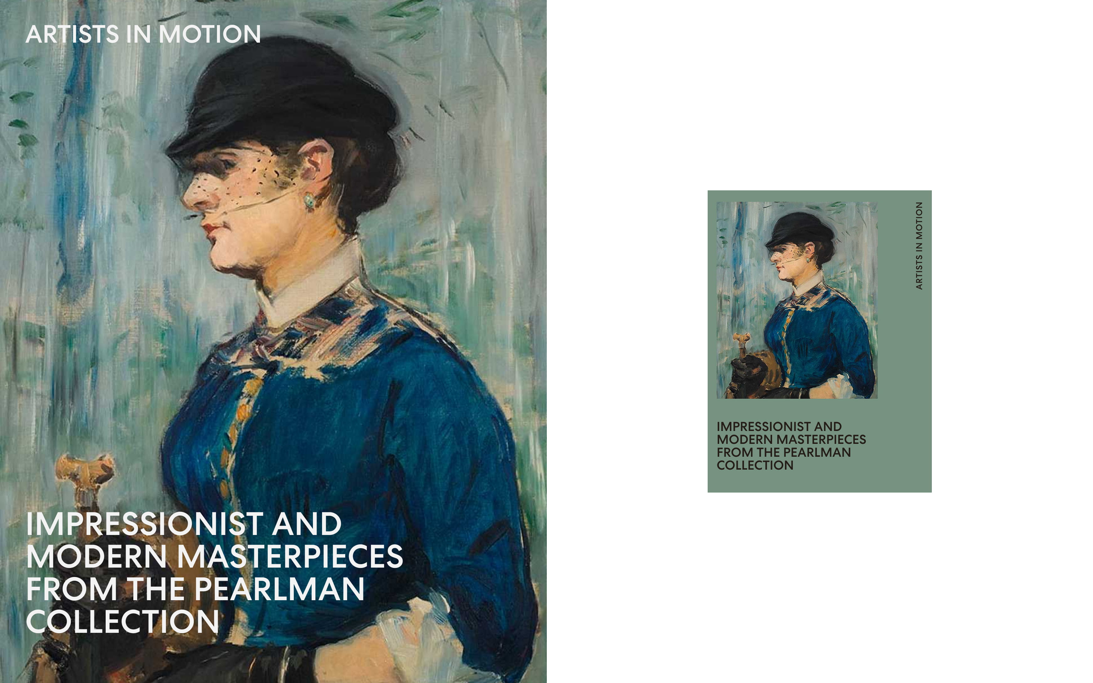 Exhibition concept showcasing Impressionist and Modern Masterpieces from the Pearlman Collection, using large-scale artwork and editorial typography to create an immersive entry point into the collection.